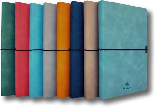 Vista 9 de Cuaderno de tapa blanda, cuadrícula de puntos/puntos, A5, 5.8 x 8.3 pulgadas, piel sintética de alta calidad, papel grueso cremoso, encuadernado