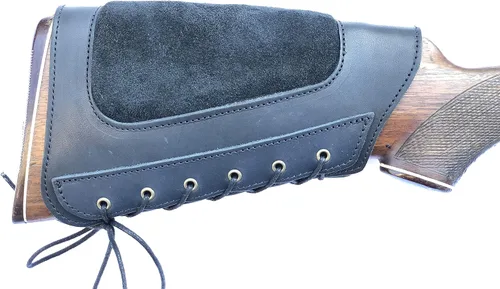 Vista 9 de Funda de cuero genuino para soporte de munición con relleno de gamuza para mejillas
