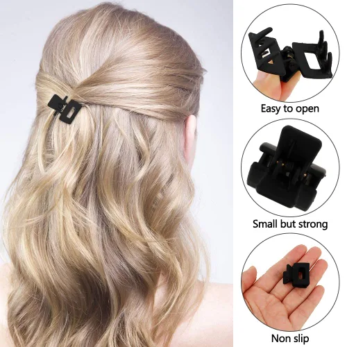 Vista 3 de Ahoney 10 pinzas pequeñas para el cabello para mujeres y niñas, clips de mandíbula mate de 1 pulgada para cabello fino, grueso y mediano, pasadores