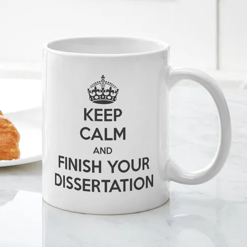 Vista 3 de CafePress Taza de café de cerámica con texto en inglés «Keep Calm And Finish Your Dissertation», de 11 oz (11.0 fl oz)