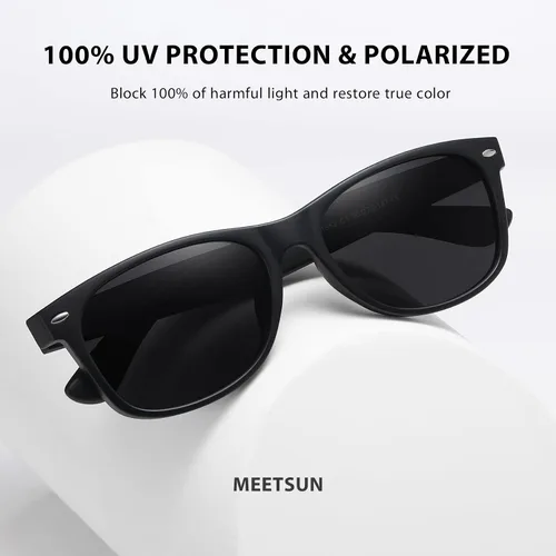 Vista 3 de MEETSUN Polarized Sunglasses for Men Women Classic Retro Driving Sun Glasses UV400 Protection (2 Pack)