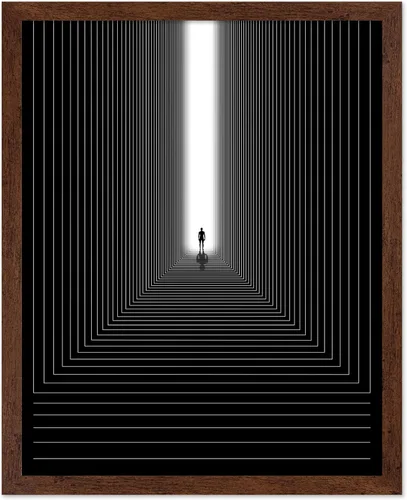 Vista 16 de Monem Art - Póster psicodélico – Impresión geométrica – Arte Trippy – Arte en blanco y negro – Arte abstracto – Arte moderno – Arte moderno – Arte