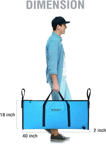Vista 7 de Bolsa enfriadora térmica Buffalo Gear para peces, 40x18 pulgadas 48x18 pulgadas, a prueba de fugas, bolsa portátil impermeable, mantiene el hielo