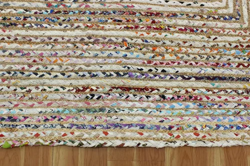 Vista 92 de Natural Jute Collection - Alfombra rectangular de 2 x 3 pies, alfombra de yute trenzada a cuadros multicolor de 0.27 pulgadas de grosor, ideal