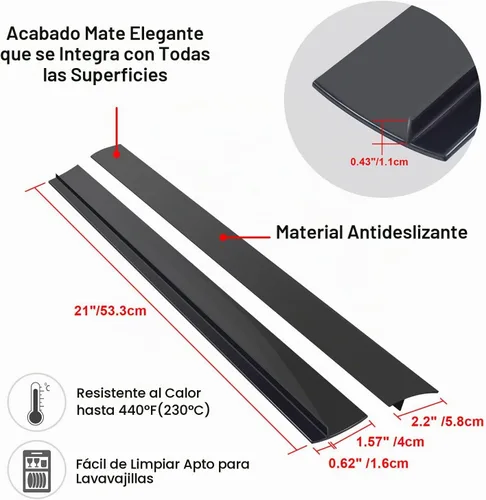 Vista 2 de Paquete de 2 cubiertas de silicona para huecos para estufas, relleno de Negro