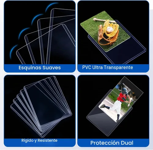 Vista 5 de Sooez 100 fundas suaves para tarjetas y 100 tarjeteros de plástico duro, 35