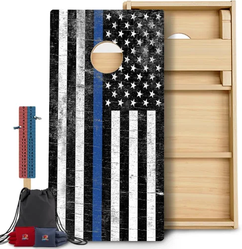 Vista 123 de CornholeGamesUSA Pro - Juego de tablas de Cornhole Fabricado en Estados Unidos Abedul báltico 3/4 Sin rebote Patas triples gruesas Dos 1
