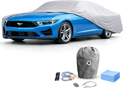 Vista 22 de Funda de coche para Ford Mustang 1ª generación (1964-1973), resistente a los arañazos, cubierta de interior de satén negro, material ultra suave