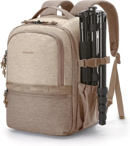 Vista 11 de BAGSMART Mochila para cámara, DSLR SLR SLR - Bolsas para cámara pequeña para fotógrafos compatibles con Sony Canon Nikon, correa para el hombro