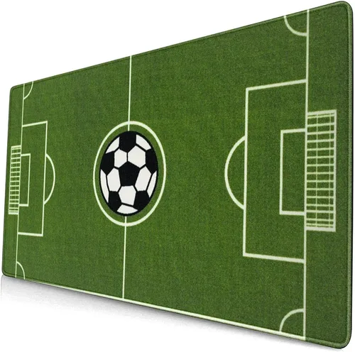 Vista 8 de Alfombrilla de escritorio grande para juegos con estampado de fútbol, alfombrilla de ratón grande para campo de fútbol
