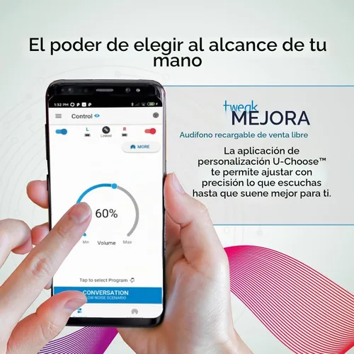 Vista 3 de Tweak Mejora los audífonos OTC Solución de sonido sofisticada