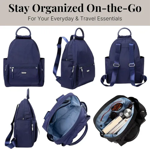 Vista 40 de Baggallini Mochila todo el día para mujer con pulsera de teléfono RFID, Negro, talla única