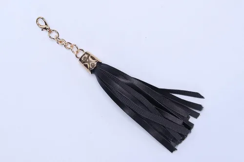 Vista 5 de VanEnjoy Correa de cadena para bolso con borla, piel de microfibra, repuesto para correas de hombro para bolso de 47 pulgadas Negro