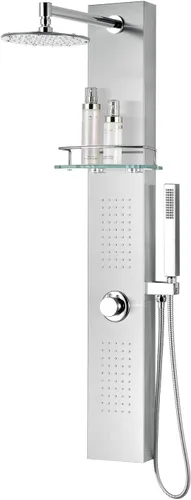 Vista 16 de ANZZI Sistema de Panel de Cabezal de Regadera Fontan Acero Cepillo 6 Chorros Turbo & Multifuncional Jet de Alta Presión + Lluvia + Combo