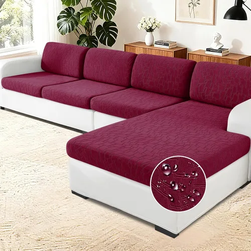 Vista 16 de MAXIJIN Fundas de cojín impermeables para sofá, funda de cojín individual de asiento de silla, fundas elásticas para sofá modular con parte inferior