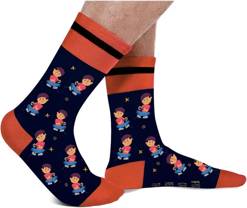 Vista 2 de Calcetines divertidos para videojuegos, calcetines novedosos para hombres, mujeres, adolescentes y niños, calcetines de vestir de algodón, regalo