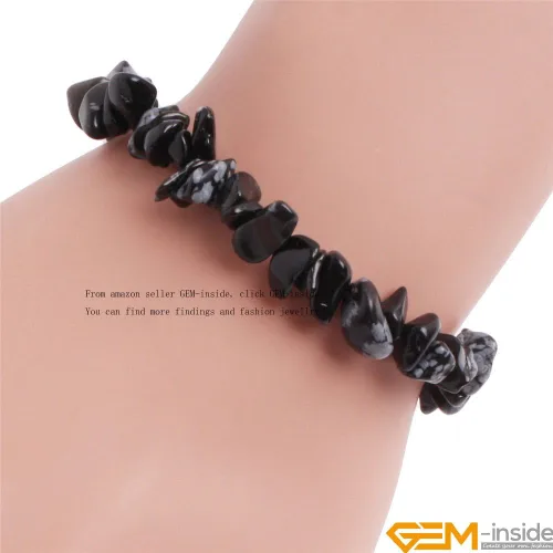 Vista 2 de gem-inside Limón Jade Gemstone mano pulseras cuerda elástica