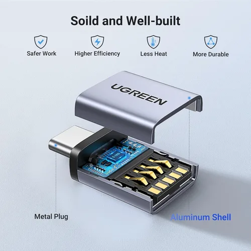 Vista 4 de UGREEN Paquete de 2 adaptadores USB a USB C, adaptador USB C hembra a USB macho de 10 Gbps compatible con iPhone 16 15, MacBook, iPad, Samsung