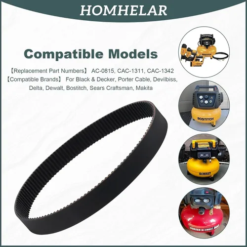 Vista 4 de AC-0815 - Cinturón de compresor de aire para Porter Cable Devilbiss Dewalt Makita Sears Craftsman Compresor de aire sustituye a CAC-1311 CAC-1342