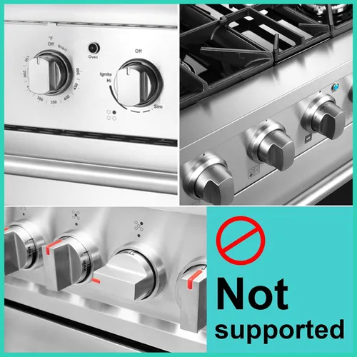 Vista 4 de Fundas de seguridad para pomo de estufa y cerradura de horno para niños y bebés, fundas para pomos de gas de tamaño universal, vista clara, fundas