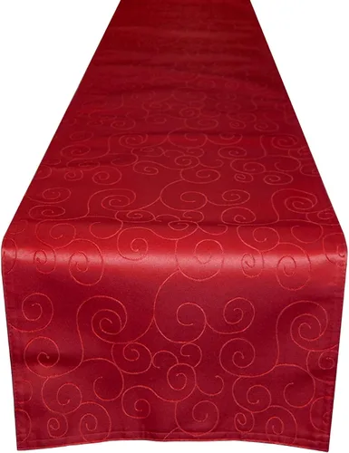 Vista 14 de Mantel EcoSol Designs de microfibra, con estampado de damascos, resistente a las arrugas y las manchas