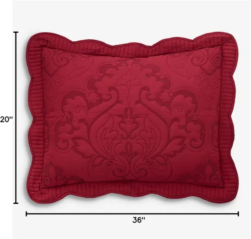 Vista 7 de BrylaneHome Amelia - Funda de almohada King, color rosa baya.