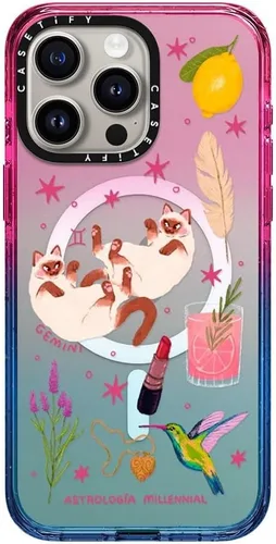 Vista 21 de CASETiFY Funda para iPhone 15 Pro Max, compatible con MagSafe Protección contra caídas de grado militar 4x de 8.2 pies Cheetah Paradise Pink