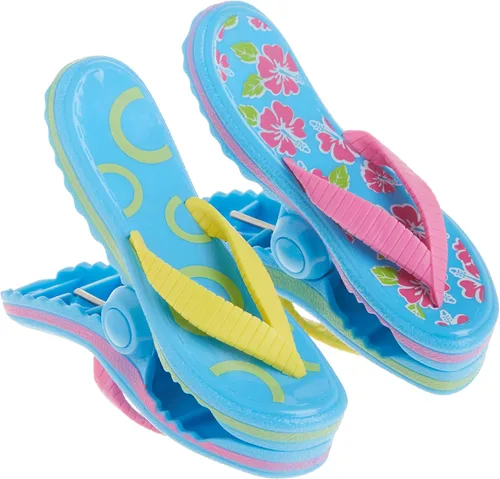 Vista 3 de O2COOL BocaClips - Clips para toallas de playa para sillas, patio y piscina Flip Flop azul
