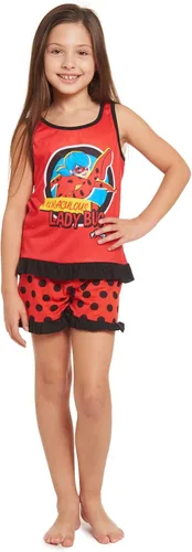 Vista 2 de Miraculous Rena Rouge Ladybug - Camiseta de pijama y pantalones cortos para niñas pequeñas a grandes