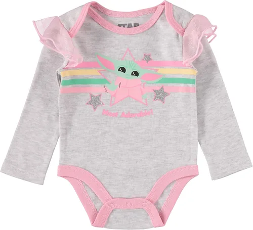 Vista 2 de STAR WARS Conjunto de una pieza de ropa de bebé para niñas - Ropa de bebé Yoda - Ropa de bebé niña