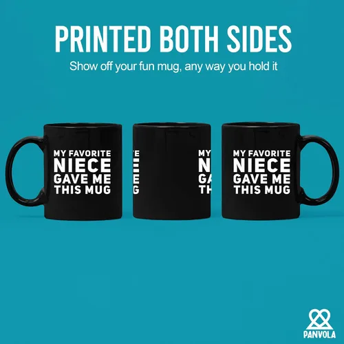 Vista 3 de Panvola Mi Sobrina Favorita Me Dio Esta Taza - Taza Divertida para Tío y Tía, Regalos de Sobrina y Sobrino, Día de la Madre, Día del Padre, Negro
