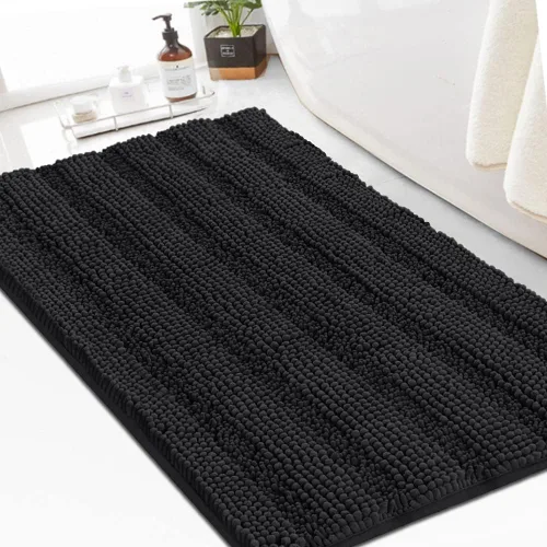 Vista 7 de Turquoize Alfombra de baño de chenilla de lujo para baño, extra absorbente, alfombra de ducha de microfibra antideslizante para baño, alfombra Aqua