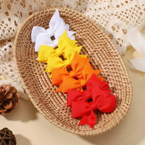Vista 7 de 40 piezas de clips de lazos para el cabello de bebé de 2 pulgadas para niñas, cinta de grogrén totalmente forrada, clips para el cabello de bebés