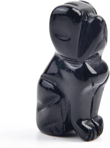 Vista 8 de YGLINE Figura de animales de cristal tallada para perro, escultura de estatua de cachorro, decoración para el hogar Jaspe dálmata