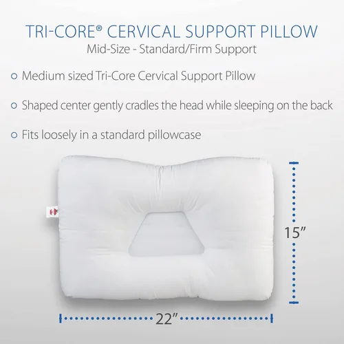 Vista 4 de Core Products Almohada de apoyo cervical Tri-Core y combo de núcleo de viaje, firme estándar, tamaño mediano