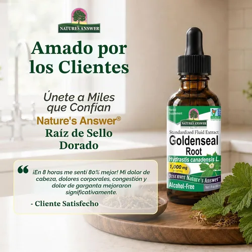 Vista 8 de Nature's Answer Goldenseal Root Suplemento a base de hierbas Apoya un sistema inmunológico saludable Sin gluten y sin alcohol 1 oz