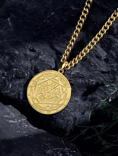 Vista 3 de INFUSEU Regalos religiosos únicos para hombres y mujeres, collares con colgante de San Miguel, San Cristóbal, San Benito, Virgen María
