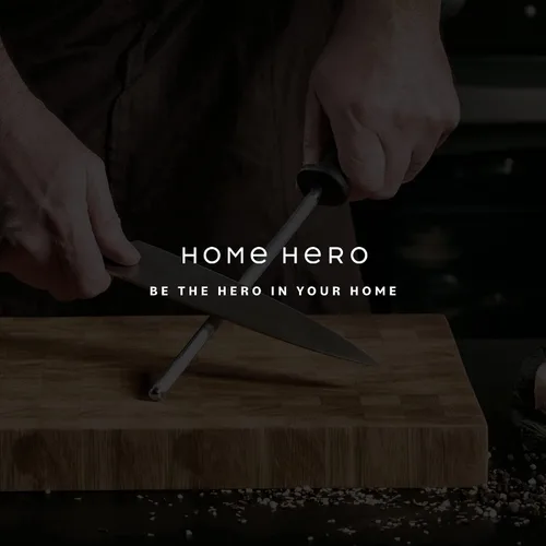 Vista 8 de Home Hero 2 cuchillos Santoku con funda, cuchillo de corte de acero inoxidable de alto carbono con mango ergonómico, cuchillo de cocina multiusos