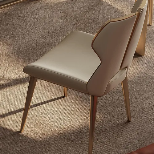Vista 4 de Sillas de comedor Silla de comedor de piel sintética para sala de estar, tapizada, moderna, sin brazos, acento para cocina, cocina moderna