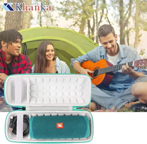 Vista 8 de Khanka Estuche rígido de viaje para altavoz Bluetooth impermeable JBL Flip Verde azulado