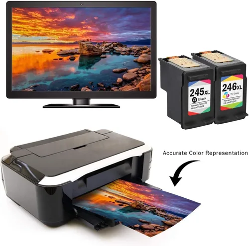 Vista 4 de Limeink Cartuchos de tinta remanufacturados de repuesto para cartuchos de tinta Canon 245 y 246 245xl 246xl para Canon Pixma MG2522 mx490 Impresora