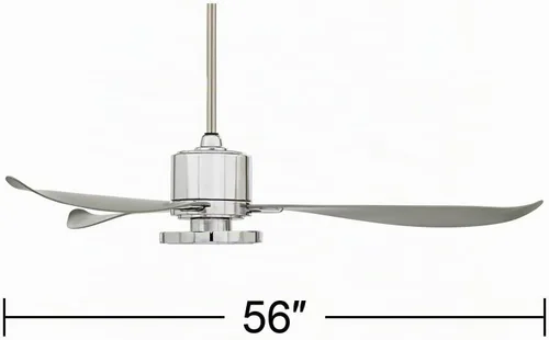 Vista 4 de Ventilador de techo interior Vengeance de 56" cromado de 3 aspas con Estilo moderno acabado plateado dormitorio sala de estar cocina comedor oficina