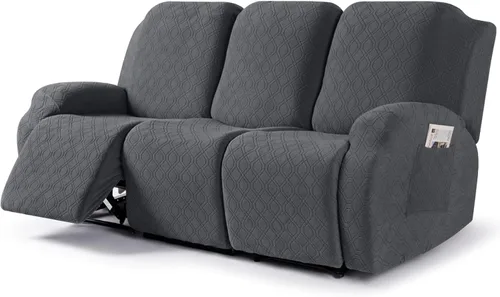 Vista 15 de VANSOFY Funda para silla reclinable, 3 piezas elásticas para silla reclinable, funda suave para silla reclinable, protector de muebles para perros