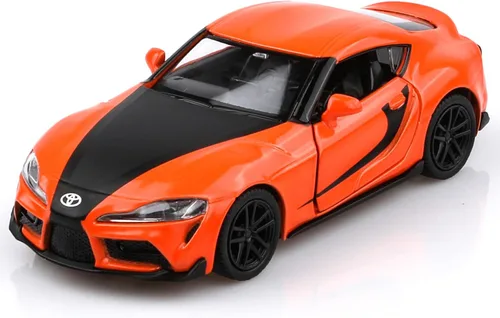 Vista 6 de TOKAXI Modelos de autos Toyota Supra a escala 1/36 2020, auto de juguete Toyota con tracción trasera, regalos de autos para niños y niñas (negro)