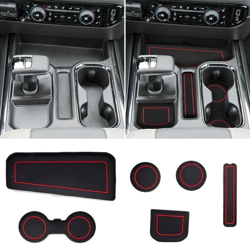 Vista 19 de Bandeja organizadora de consola central de 3 piezas y bandeja de consola compatible con Chevy Silverado 2014-2018/GMC Sierra 1500 y Silverado