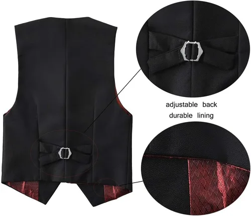 Vista 3 de Boys Formal 5 Piece Suit Vest Pants Set
