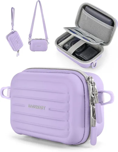 Vista 11 de BAGSMART Funda para cámara digital, bolsa pequeña para cámara con 2 formas Rosa bebé