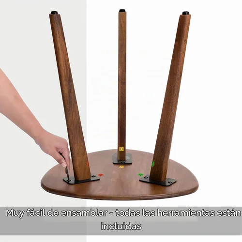 Vista 6 de MH London Mesa auxiliar Wandsworth de madera - Mesas pequeñas hechas a mano exclusivamente diseñadas - Mesa pequeña triangular contemporánea