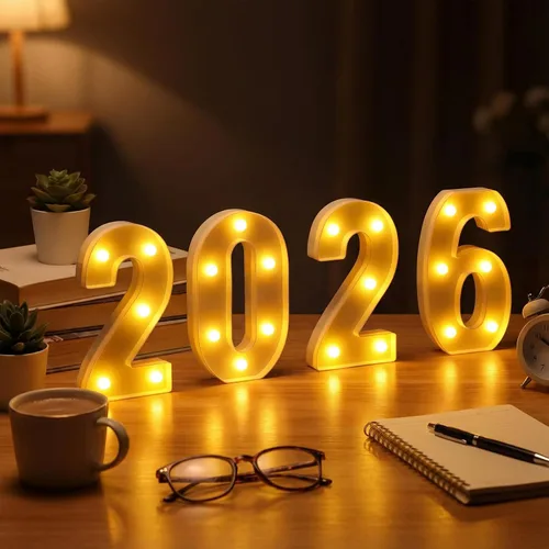 Vista 8 de Coume Número de luz LED 2026, números gigantes de marquesina para decoraciones de graduación, decoraciones de graduación 2026 para estudiantes