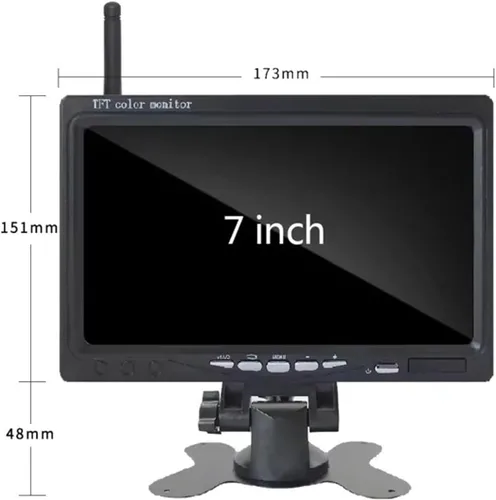Vista 5 de Cámara de visión trasera inalámbrica de 7 pulgadas Monitor de coche Cámara de marcha atrás del vehículo para camión RV autobús imagen inversa